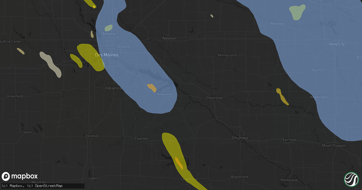 Hail map in Harvey, IA on July 20, 2026