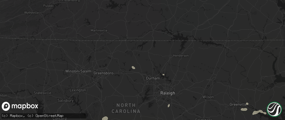 Hail map in Hurdle Mills, NC on July 20, 2026