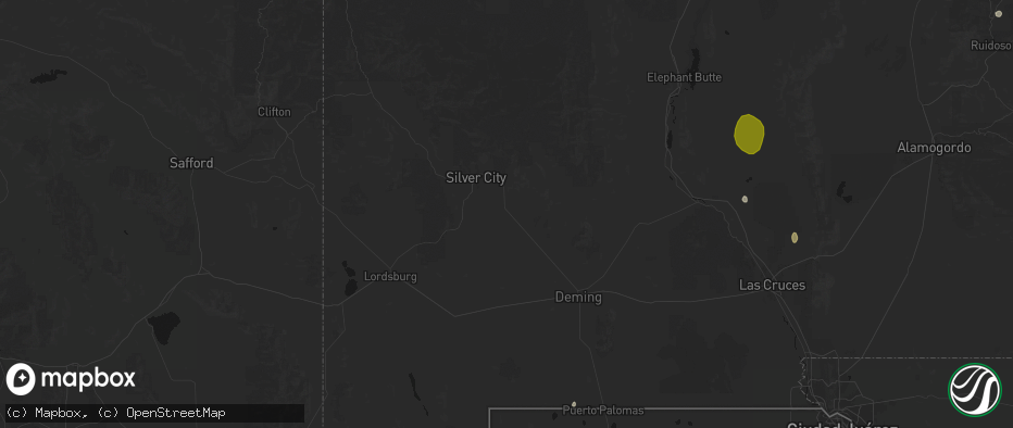 Hail map in Hurley, NM on July 20, 2026