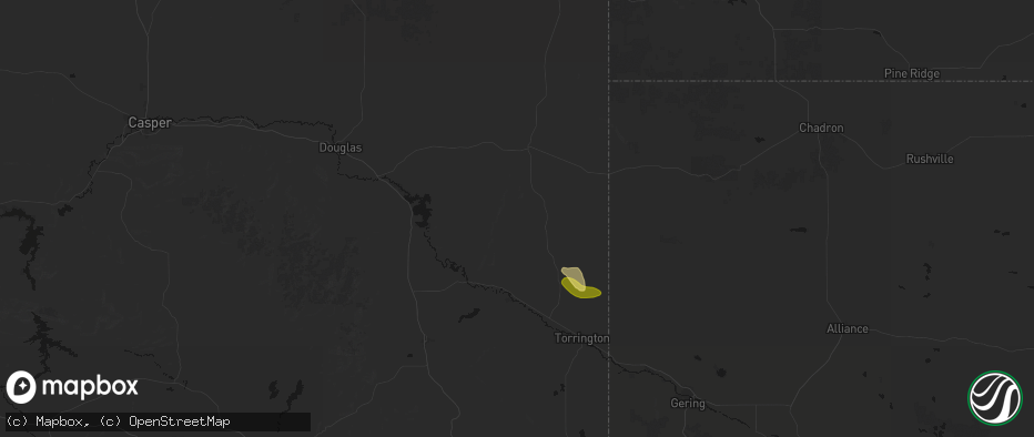 Hail map in Jay Em, WY on July 20, 2026