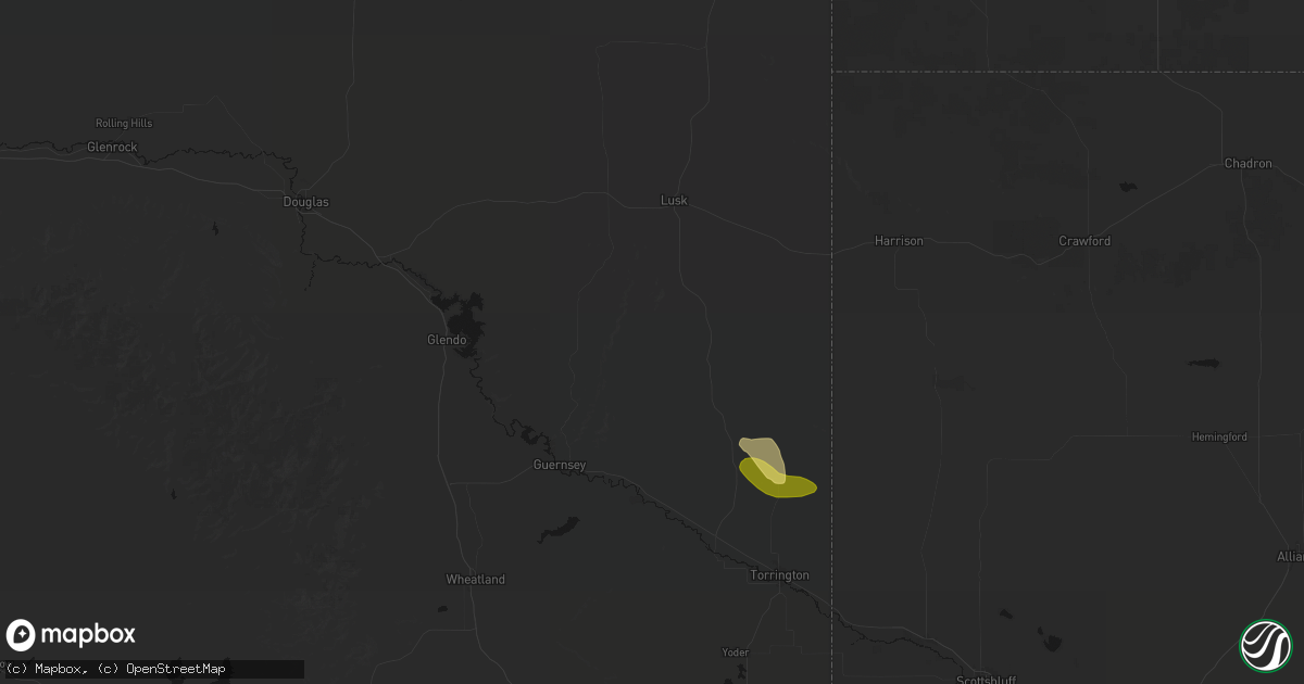 Hail map in Jay Em, WY on July 20, 2026