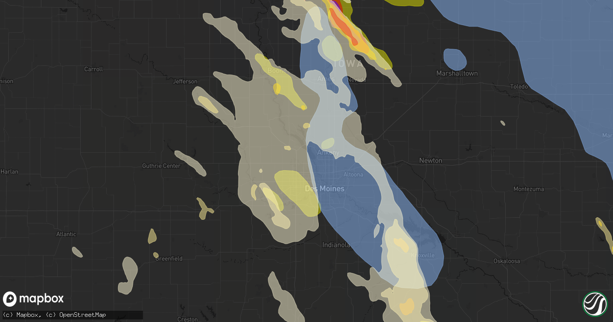 Hail map in Johnston, IA on July 20, 2026