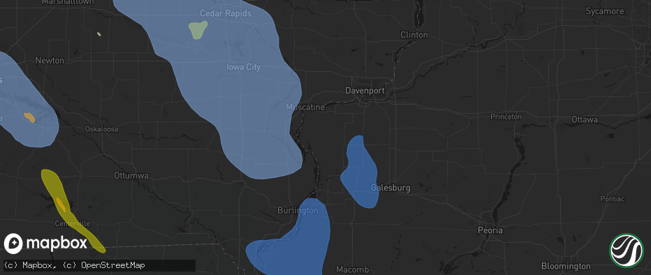 Hail map in Joy, IL on July 20, 2026