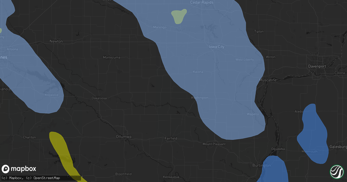 Hail map in Keota, IA on July 20, 2026