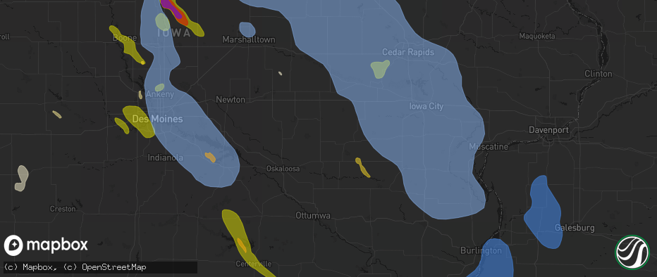 Hail map in Keswick, IA on July 20, 2026
