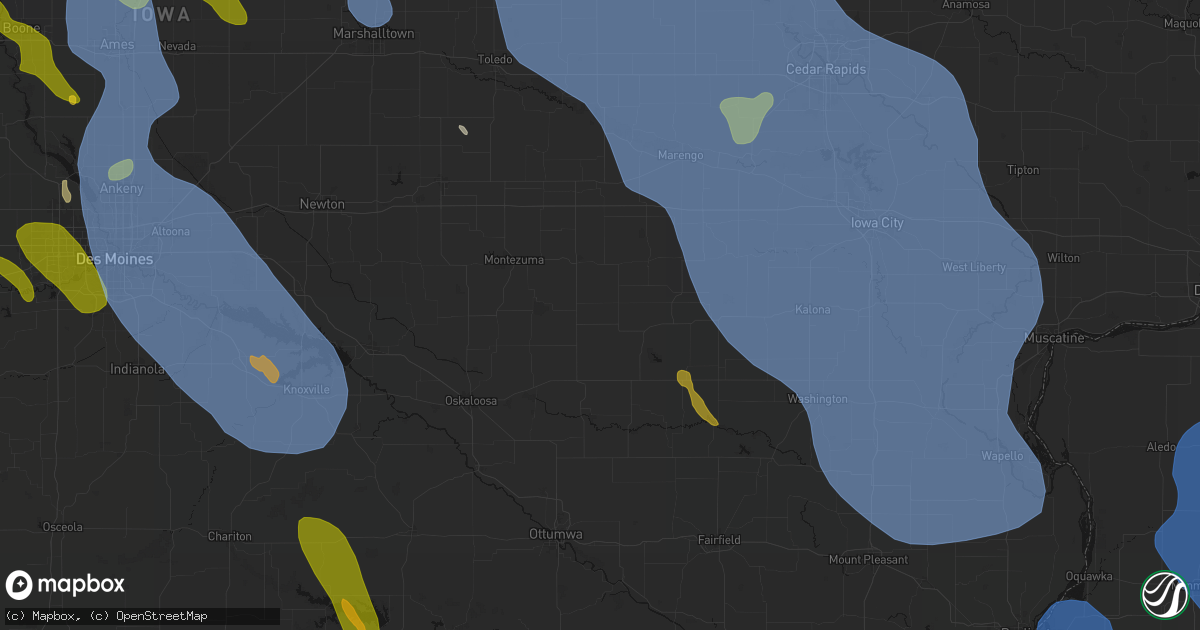 Hail map in Keswick, IA on July 20, 2026