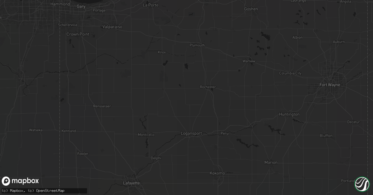Hail map in Kewanna, IN on July 20, 2026
