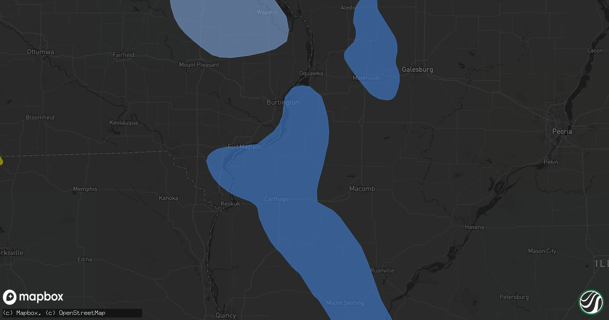 Hail map in La Harpe, IL on July 20, 2026