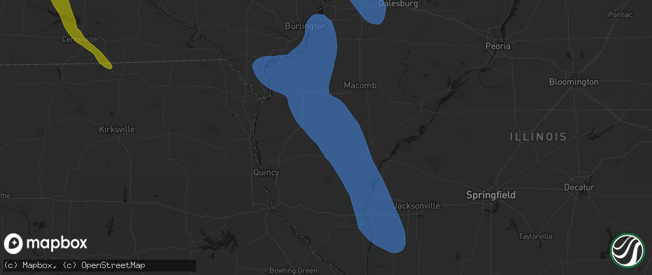 Hail map in La Prairie, IL on July 20, 2026