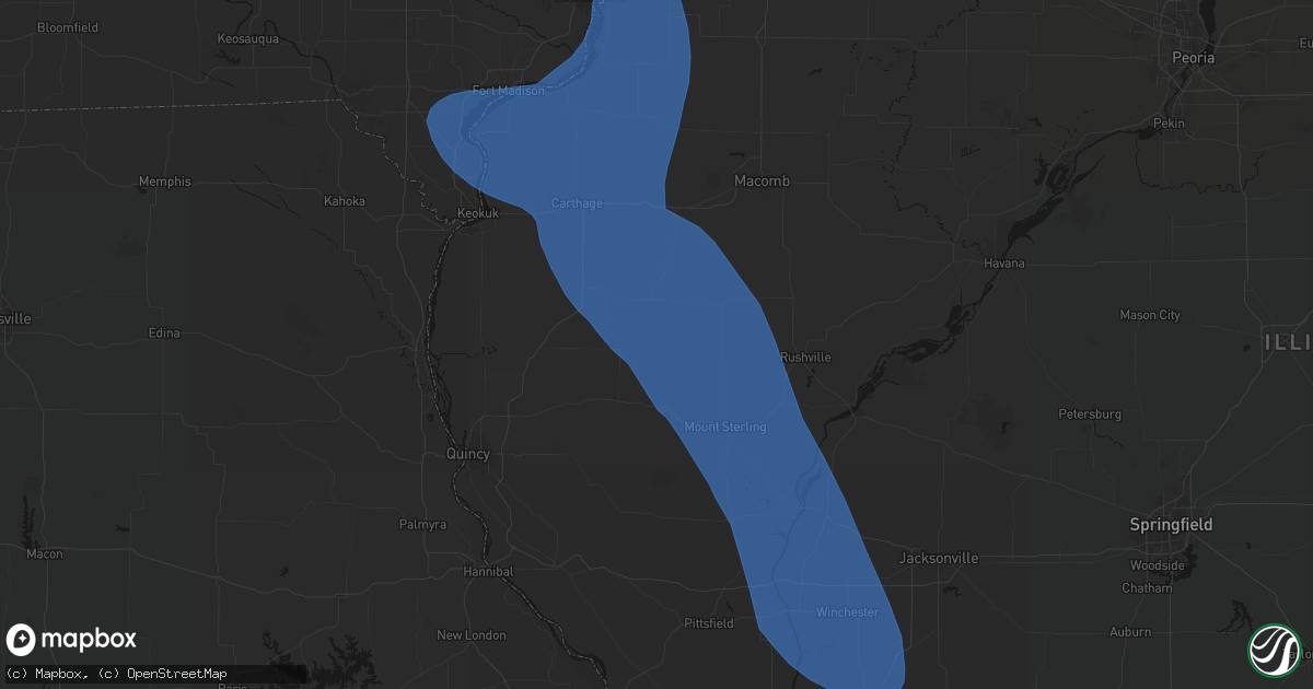 Hail map in La Prairie, IL on July 20, 2026