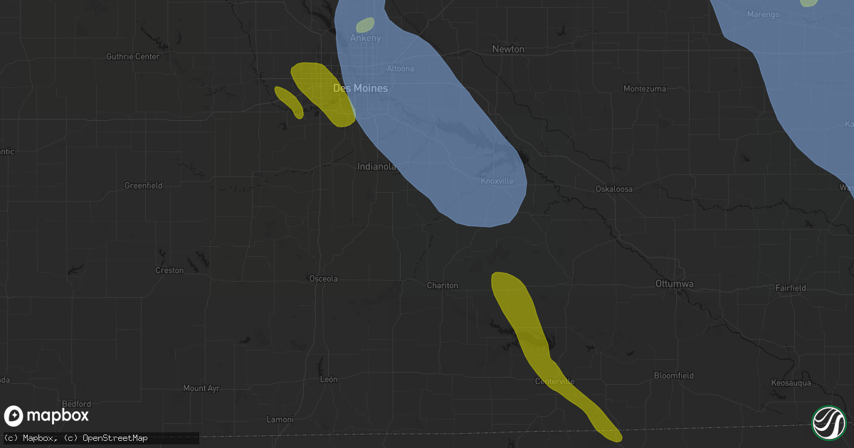 Hail map in Lacona, IA on July 20, 2026