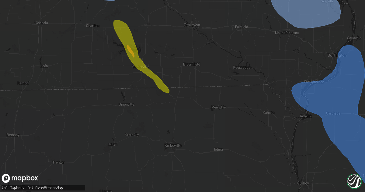 Hail map in Lancaster, MO on July 20, 2026
