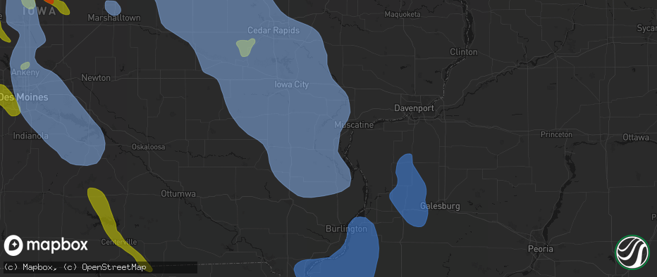 Hail map in Letts, IA on July 20, 2026