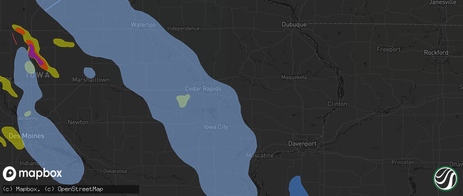 Hail map in Lisbon, IA on July 20, 2026