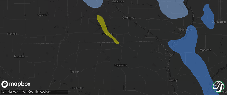 Hail map in Livonia, MO on July 20, 2026