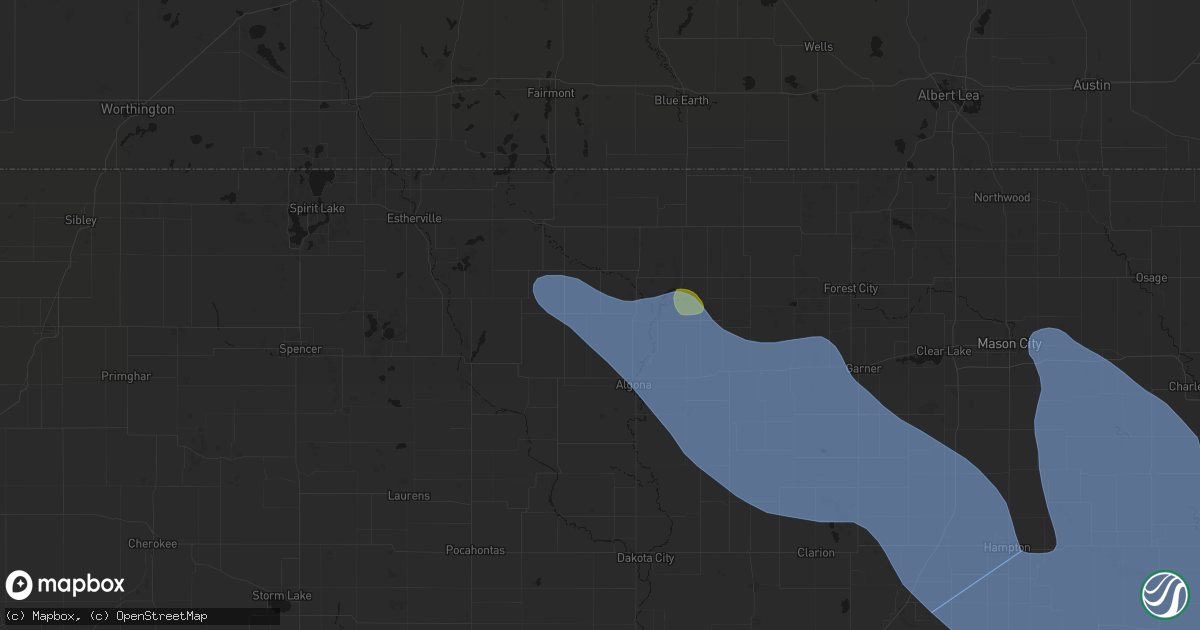Hail map in Lone Rock, IA on July 20, 2026