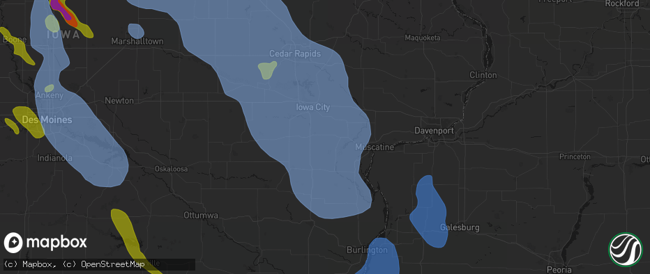 Hail map in Lone Tree, IA on July 20, 2026