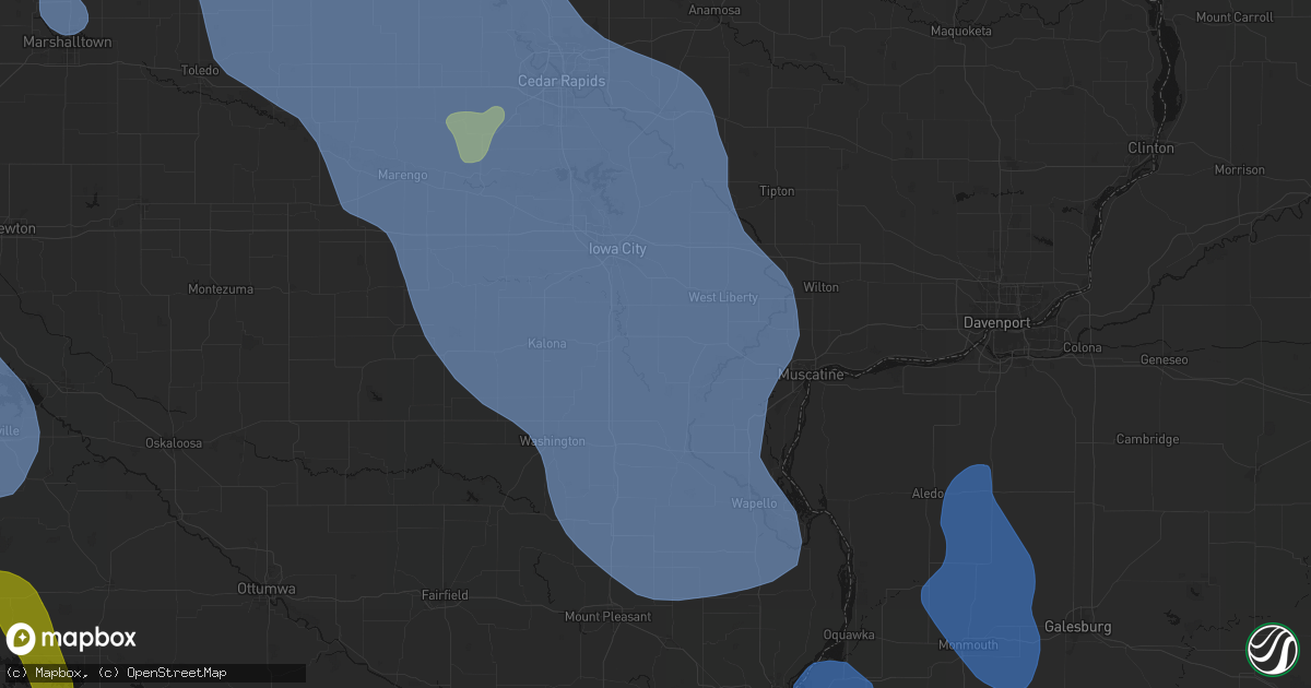 Hail map in Lone Tree, IA on July 20, 2026
