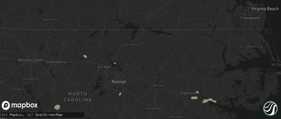 Hail map in Louisburg, NC on July 20, 2026