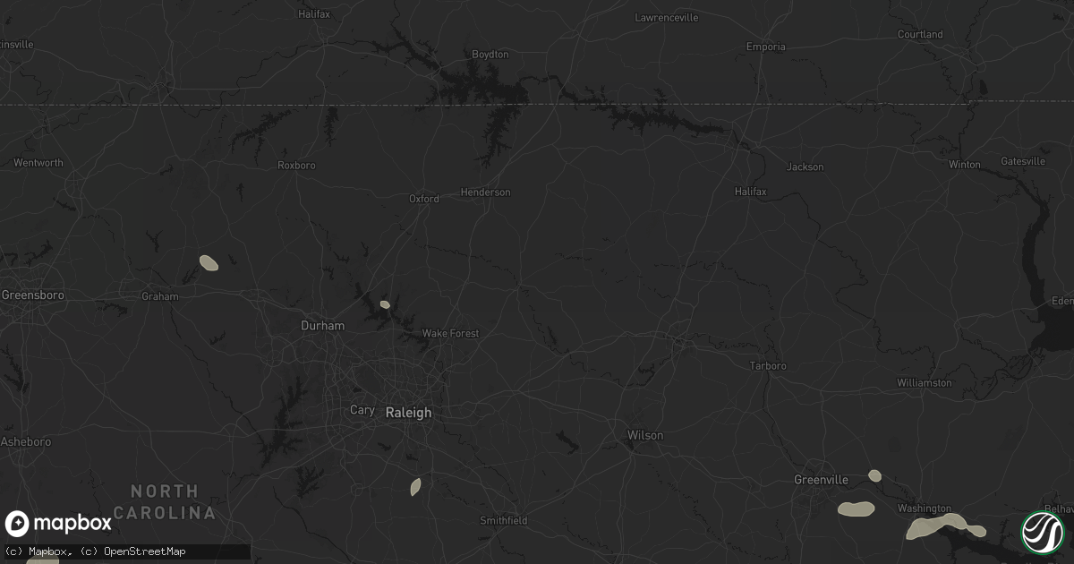 Hail map in Louisburg, NC on July 20, 2026