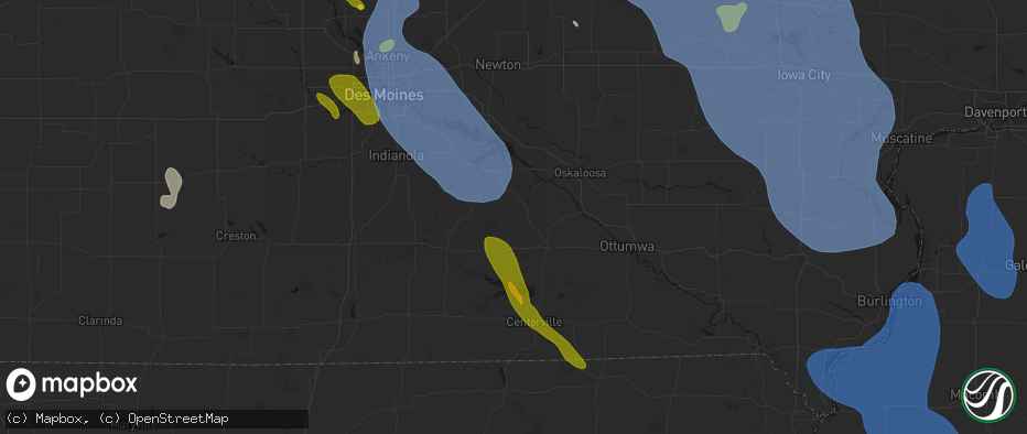 Hail map in Lovilia, IA on July 20, 2026