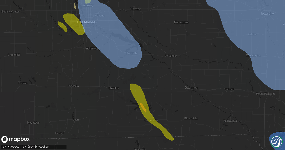 Hail map in Lovilia, IA on July 20, 2026