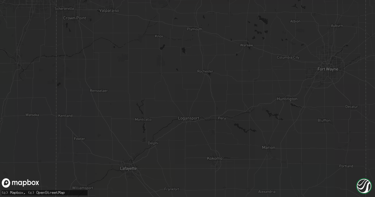 Hail map in Lucerne, IN on July 20, 2026