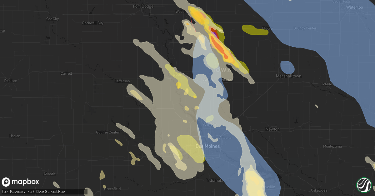 Hail map in Madrid, IA on July 20, 2026