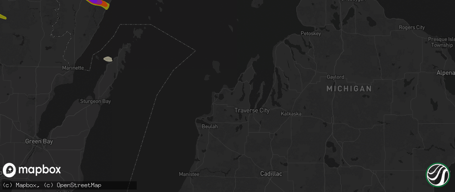 Hail map in Maple City, MI on July 20, 2026