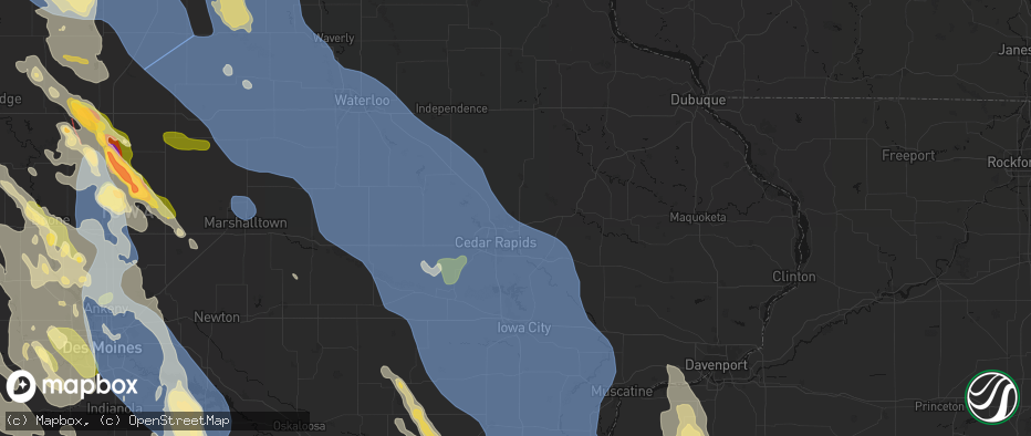 Hail map in Marion, IA on July 20, 2026