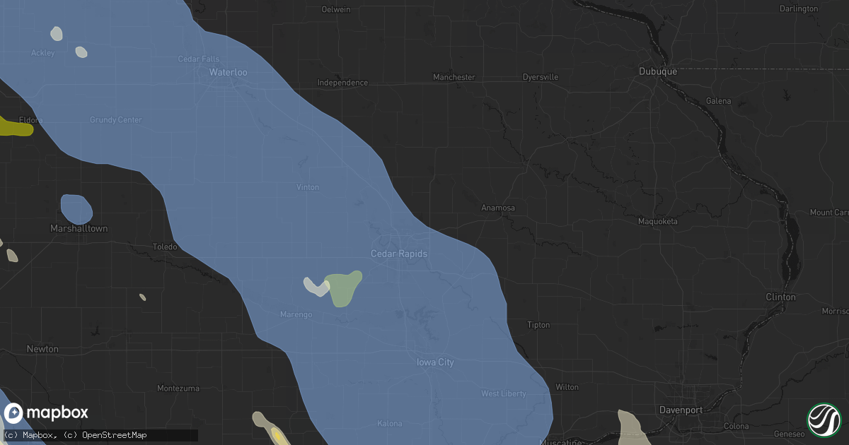 Hail map in Marion, IA on July 20, 2026