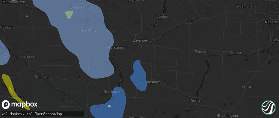 Hail map in Matherville, IL on July 20, 2026