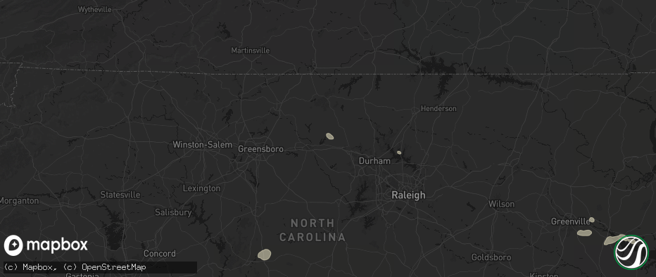Hail map in Mebane, NC on July 20, 2026
