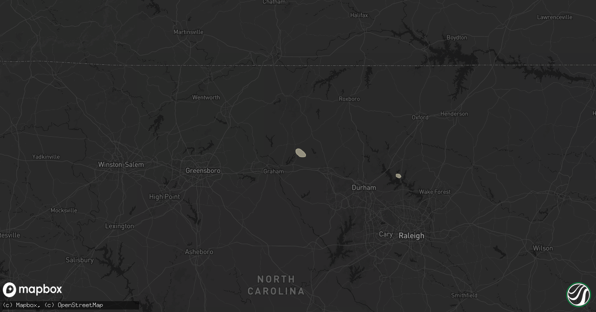 Hail map in Mebane, NC on July 20, 2026