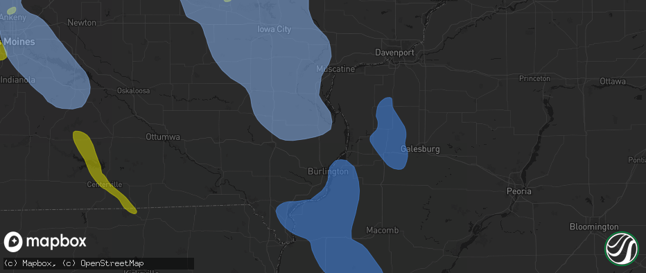 Hail map in Mediapolis, IA on July 20, 2026
