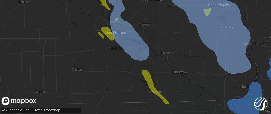 Hail map in Melcher Dallas, IA on July 20, 2026
