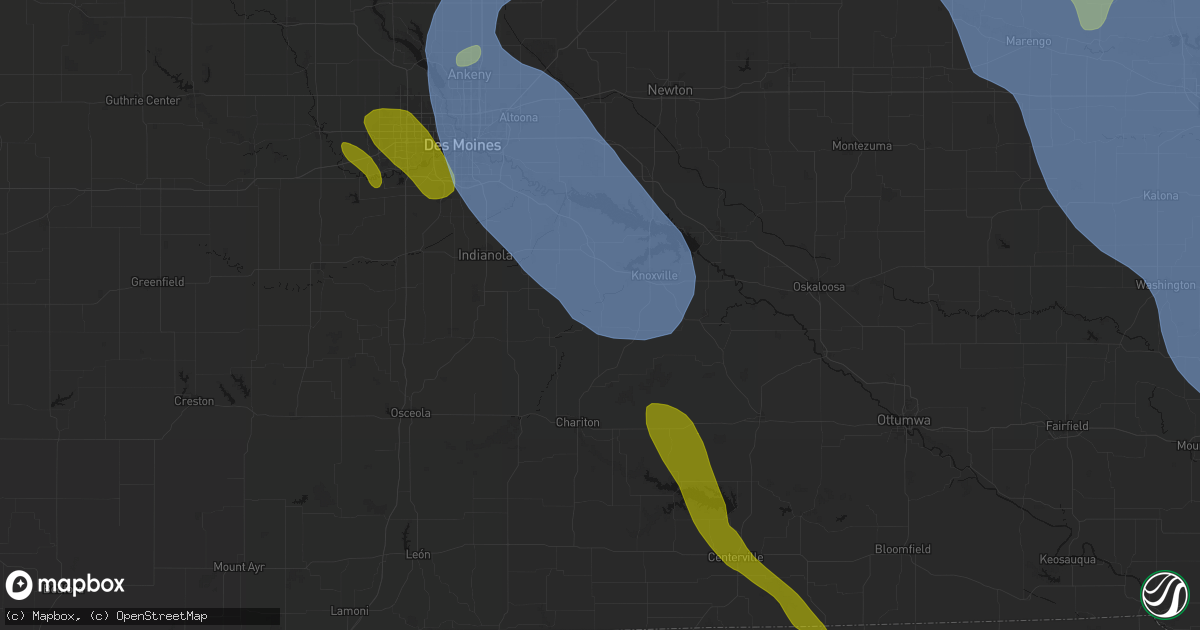 Hail map in Melcher Dallas, IA on July 20, 2026