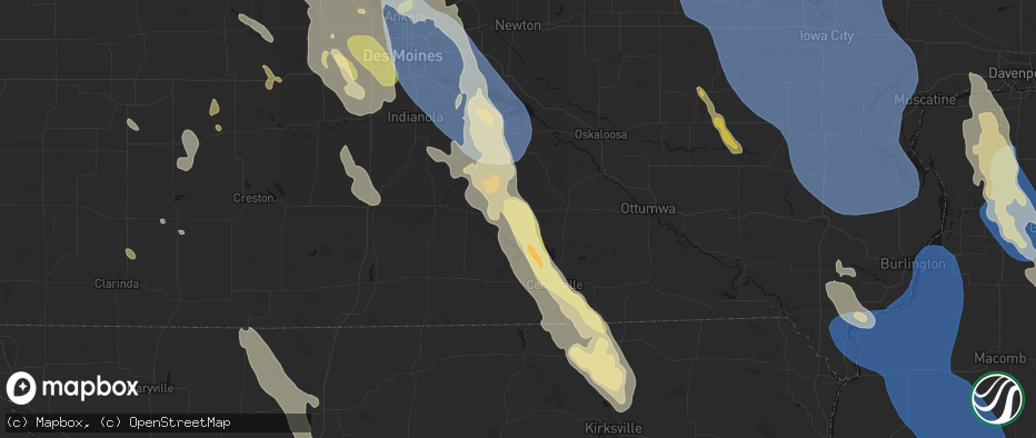 Hail map in Melrose, IA on July 20, 2026