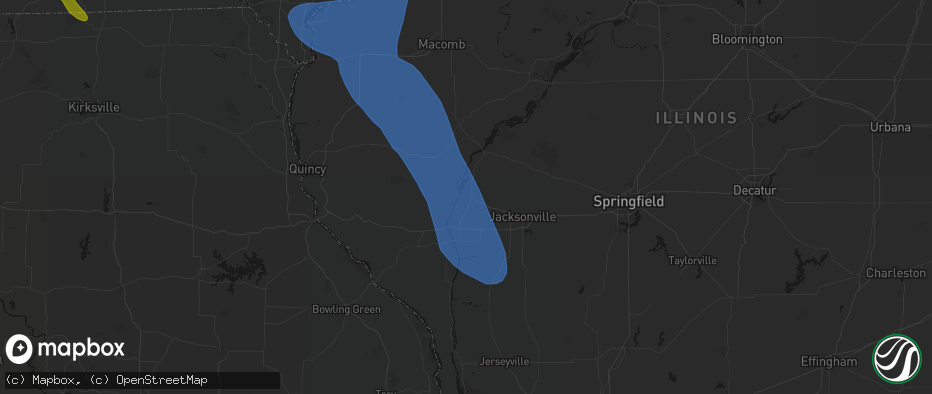 Hail map in Meredosia, IL on July 20, 2026