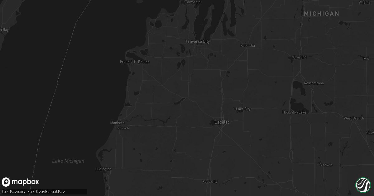 Hail map in Mesick, MI on July 20, 2026