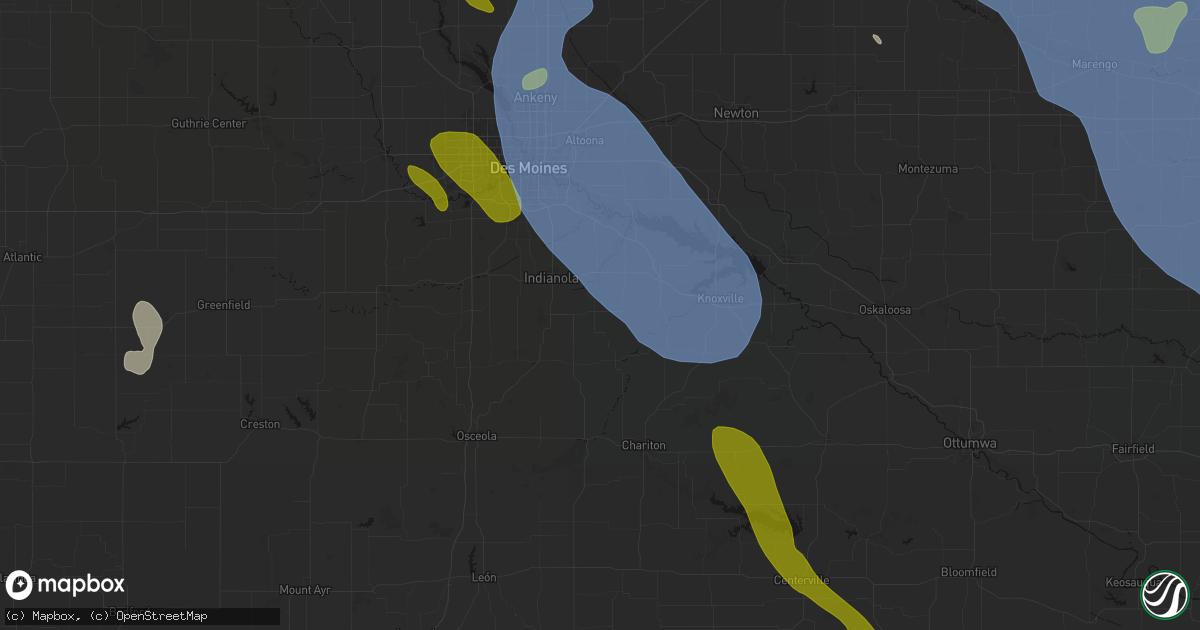 Hail map in Milo, IA on July 20, 2026