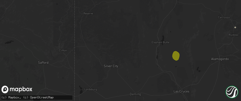 Hail map in Mimbres, NM on July 20, 2026