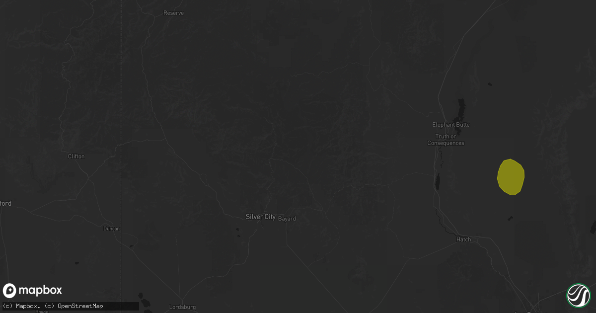 Hail map in Mimbres, NM on July 20, 2026