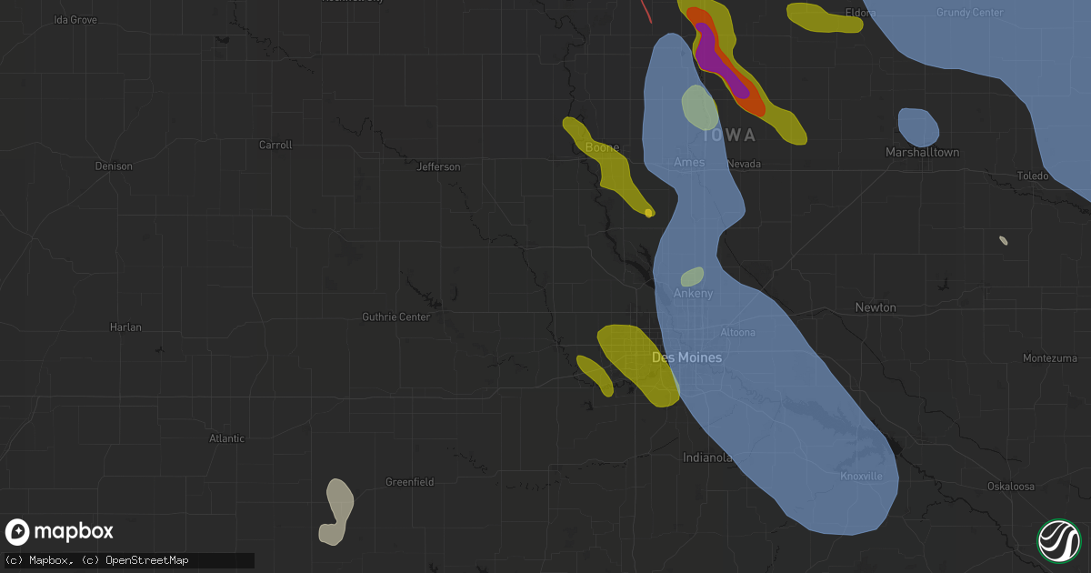 Hail map in Minburn, IA on July 20, 2026