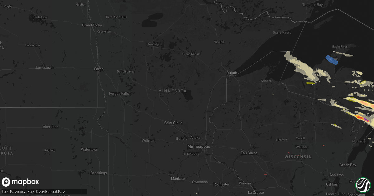Hail map in Minnesota on July 20, 2026