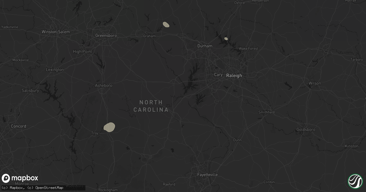 Hail map in Moncure, NC on July 20, 2026