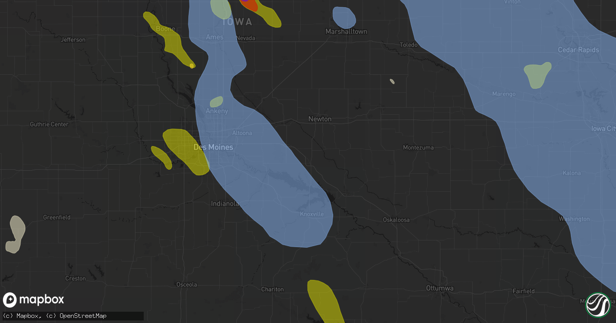 Hail map in Monroe, IA on July 20, 2026