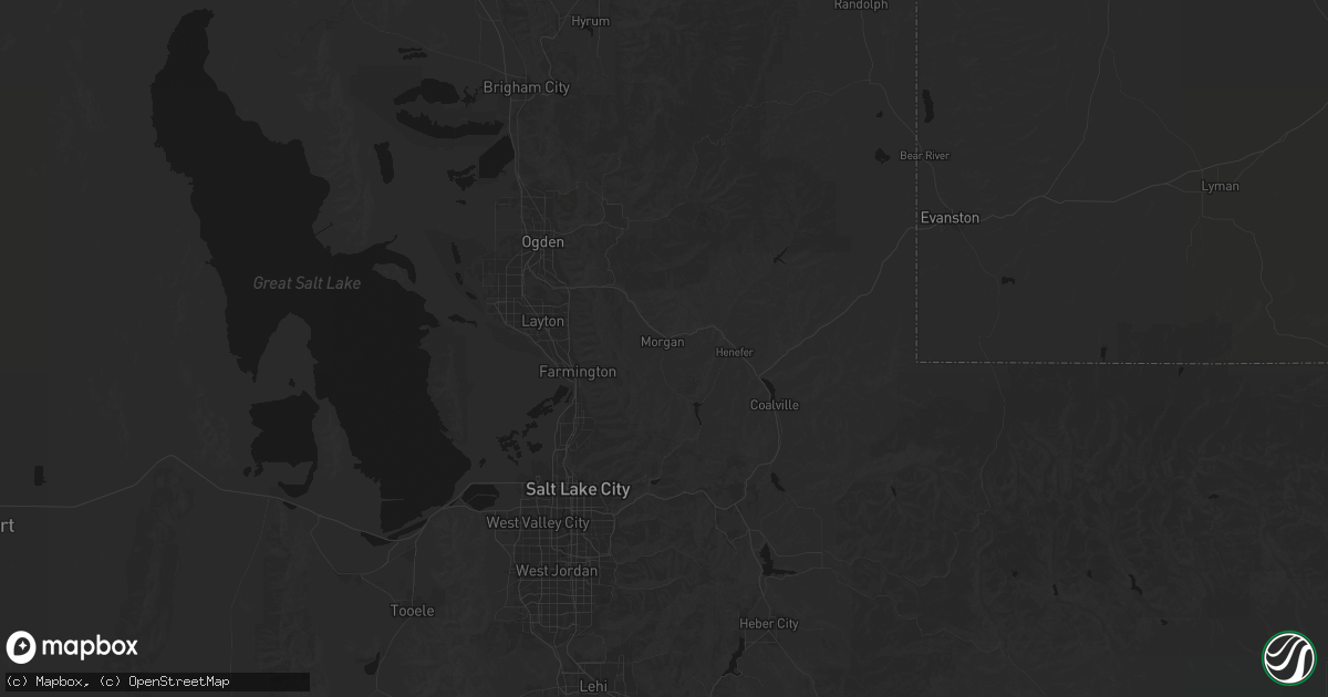 Hail map in Morgan, UT on July 20, 2026