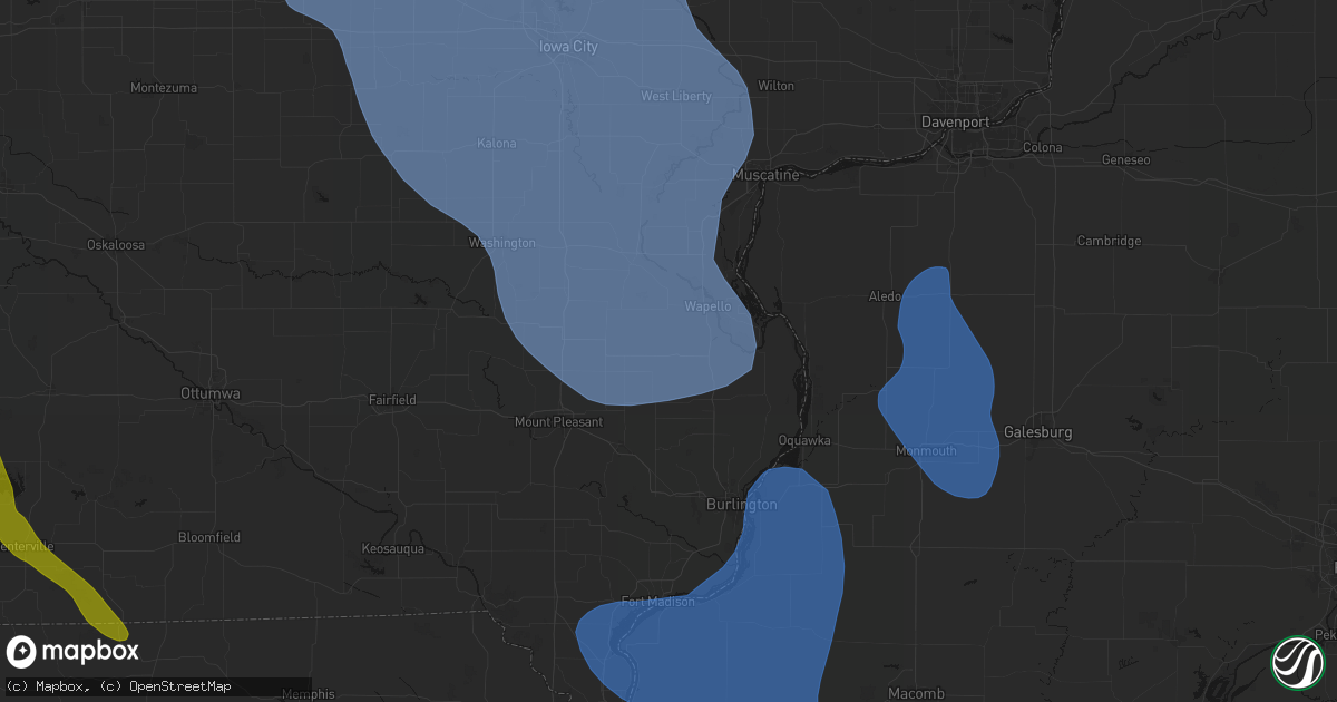 Hail map in Morning Sun, IA on July 20, 2026