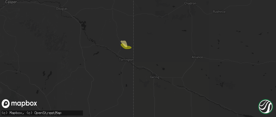 Hail map in Morrill, NE on July 20, 2026
